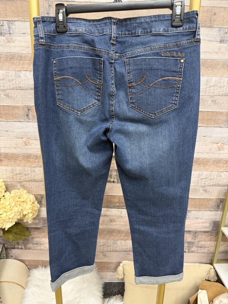 DKNY Mid-Rise Skinny Crop Navy Capri Jeans