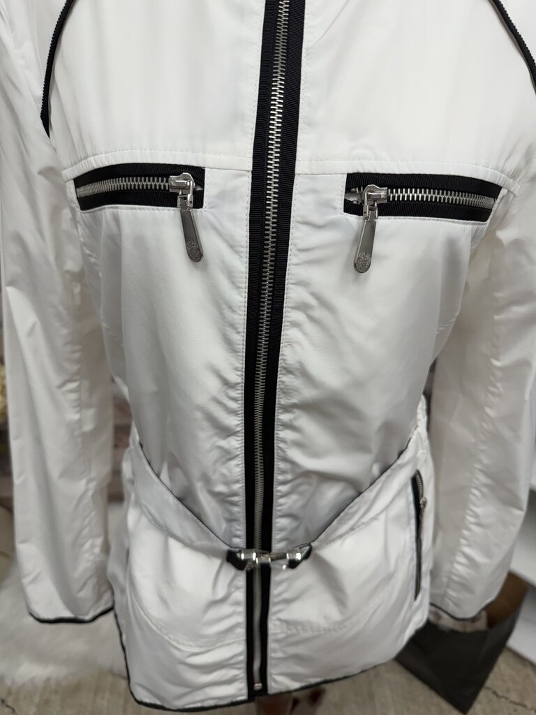 Vince Camuto White With Black Trime Jacket
