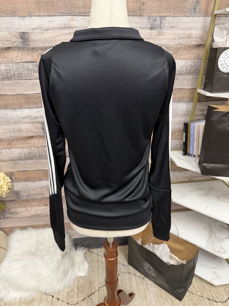 NWT Adidas Black With Three White Stripe Jacket 2