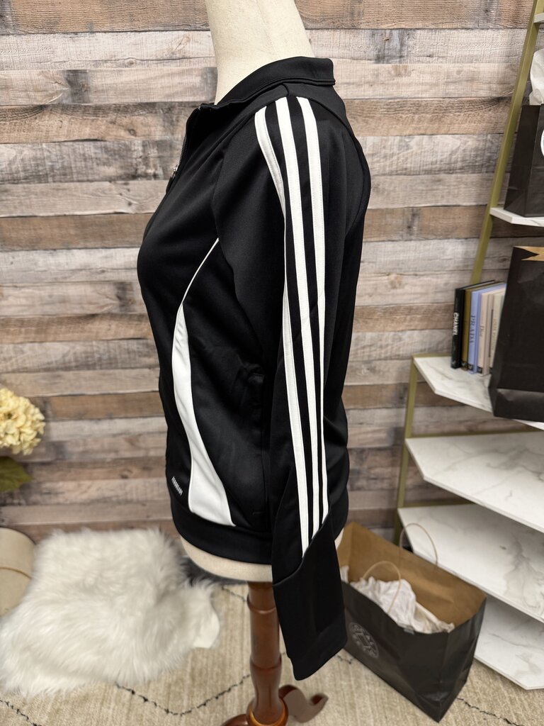NWT Adidas Black With Three White Stripe Jacket 2