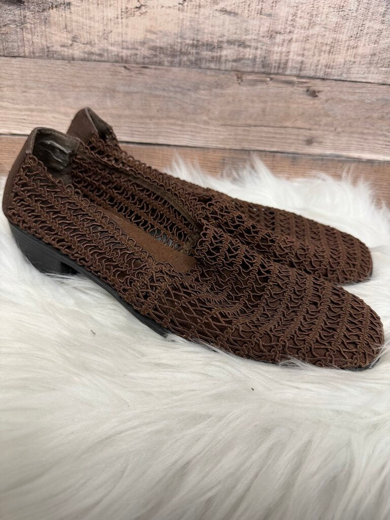 Karen Scott Brown Woven Textile Ballet Flats