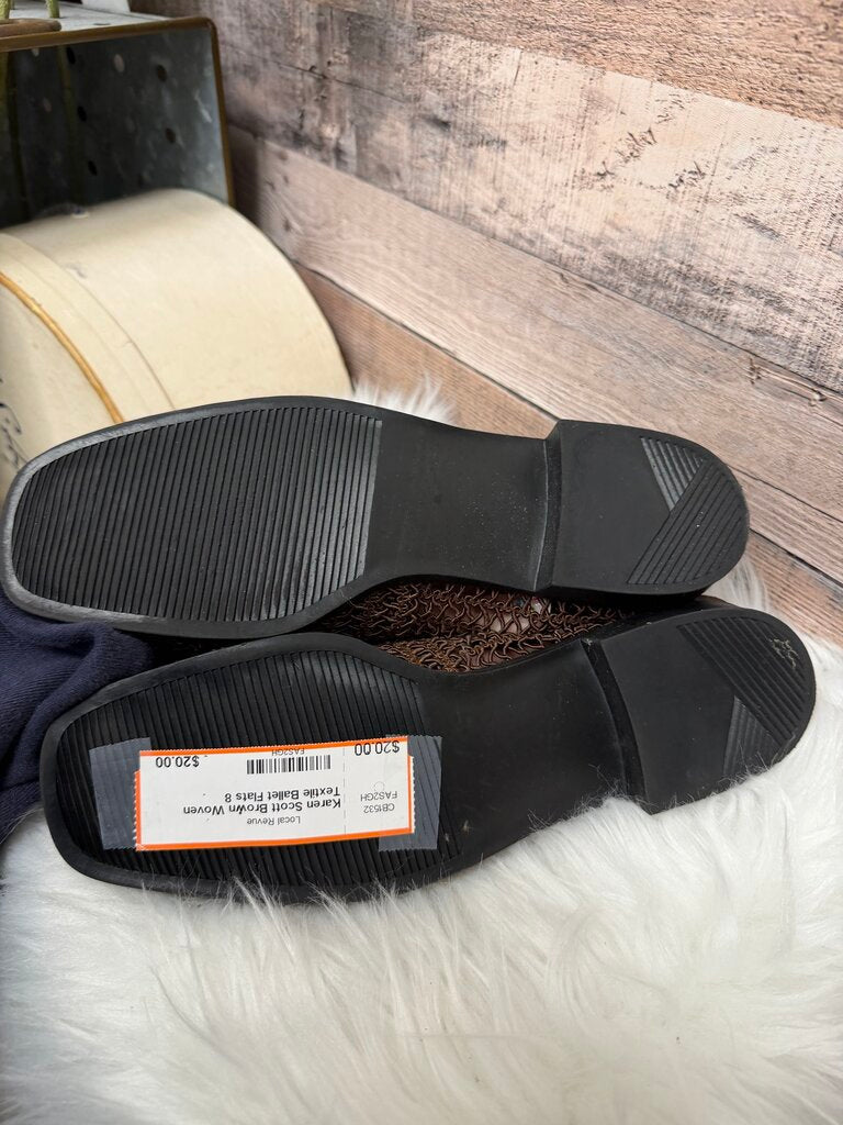 Karen Scott Brown Woven Textile Ballet Flats