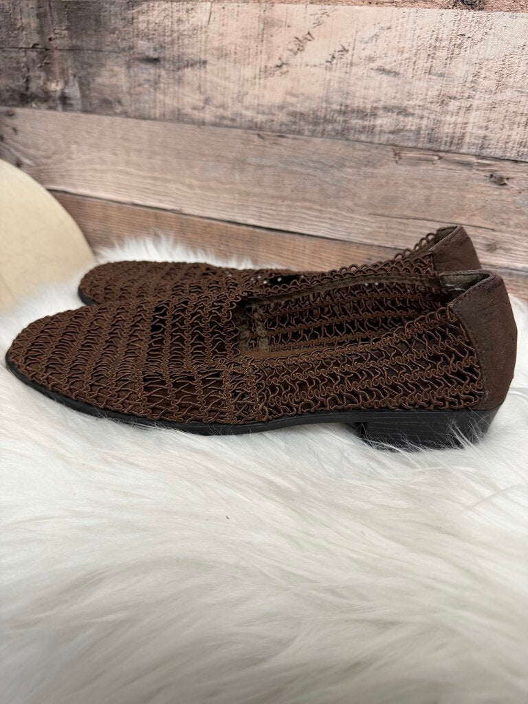 Karen Scott Brown Woven Textile Ballet Flats