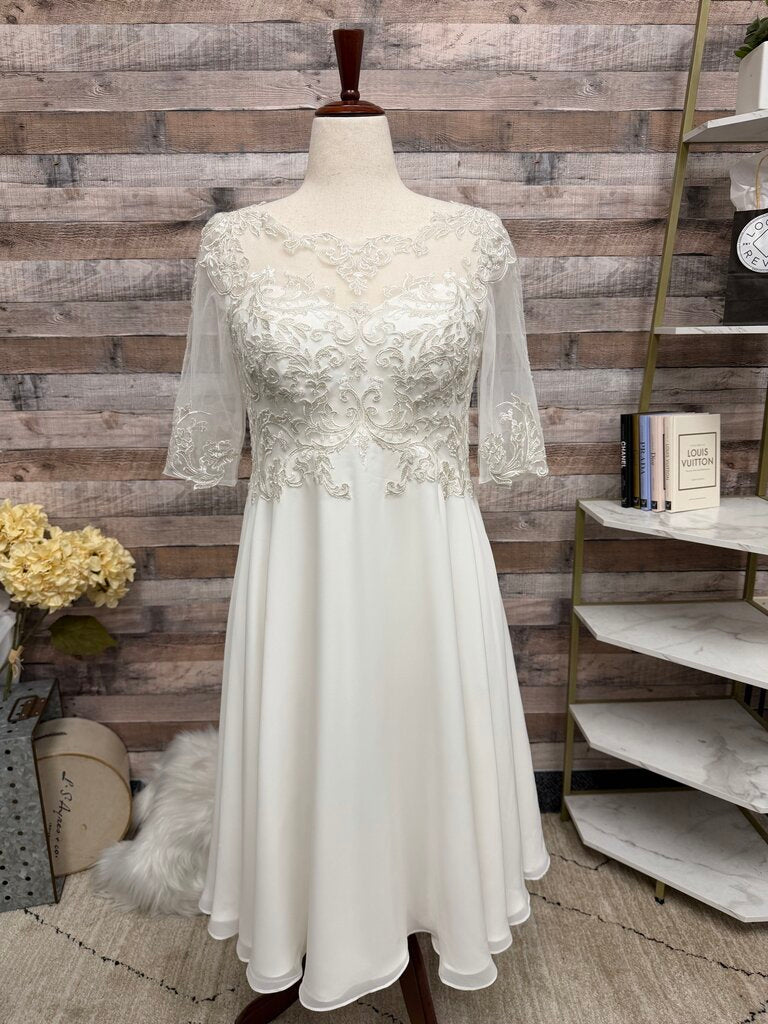 Stacees White Chiffon and Lace Wedding/ Special Occasion Dress