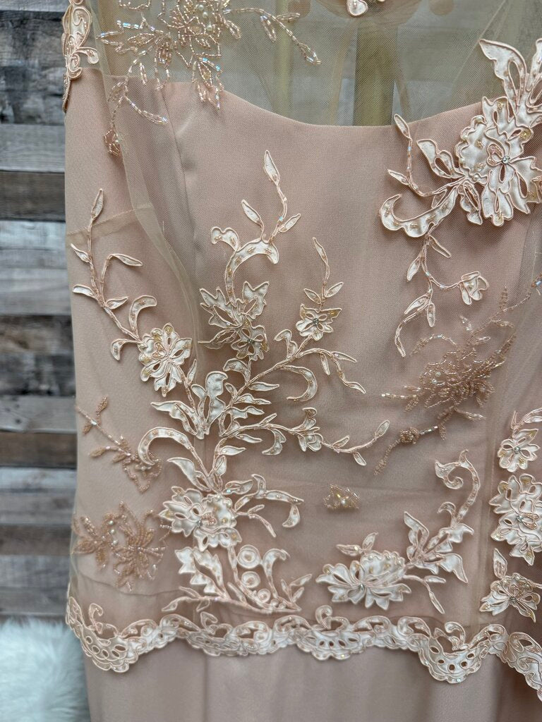 Montage By Mon Cheri Pink Embroidered Formal Dress