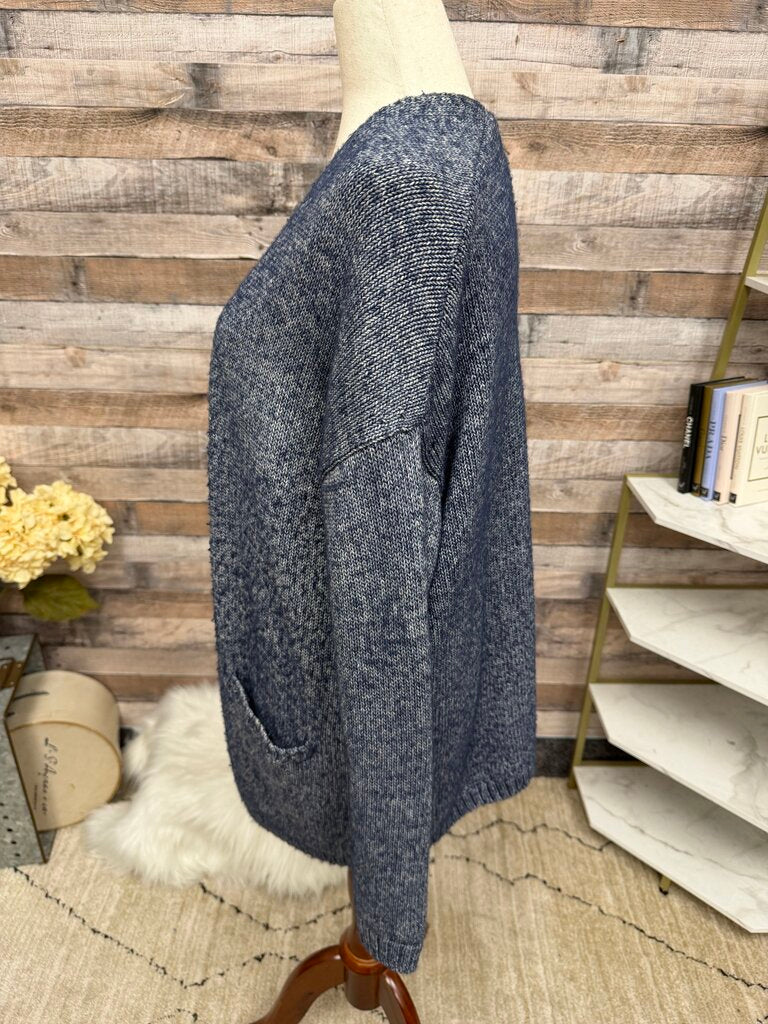 Gap Blue Knit Open-Front Cardigan