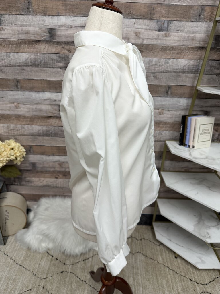 Judy Bond White Blouse With Puff Sleeves