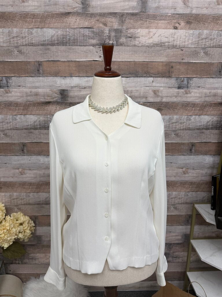 Jones New York White Button Down Blouse