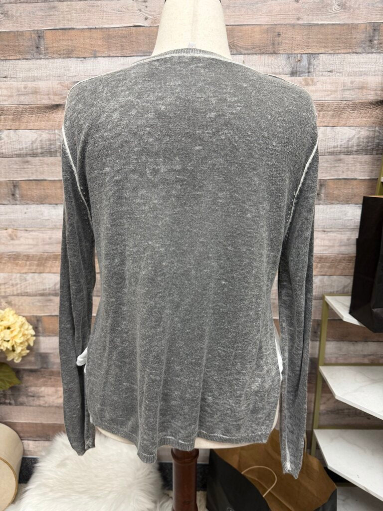 Olivaceous Grey Knit Long Sleeve Sweater
