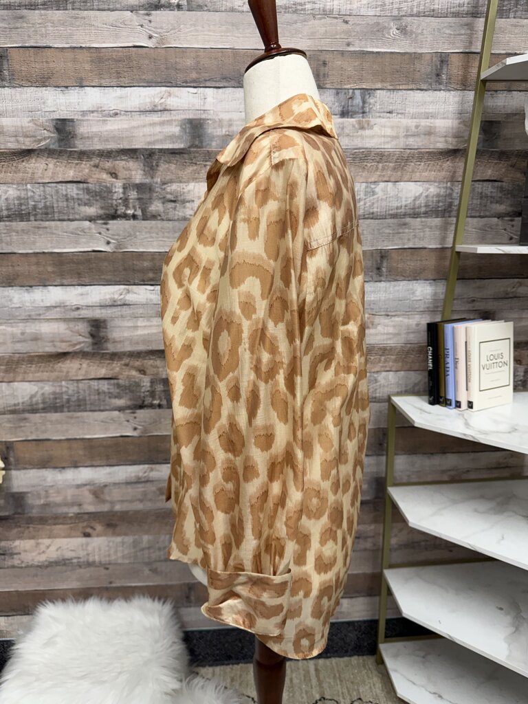 Lucky & Coco Leopard Print Button Down Shirt