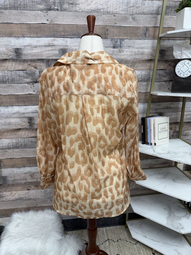 Lucky & Coco Leopard Print Button Down Shirt