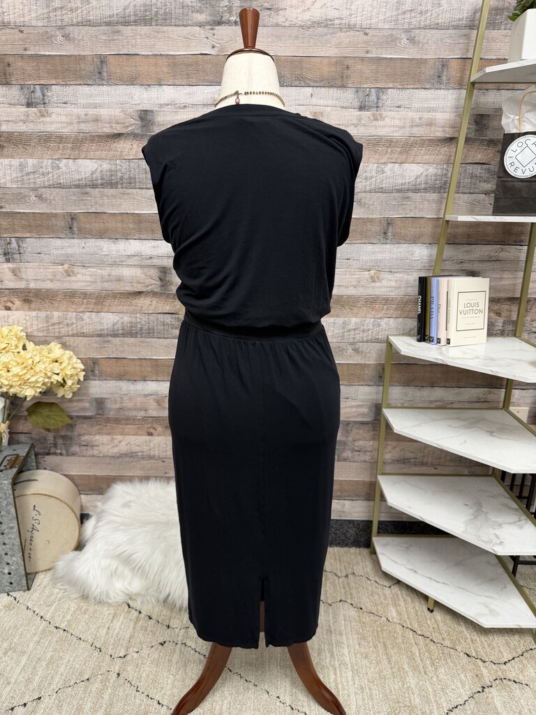 Athleta Santorini Black Knit Cinch Dress