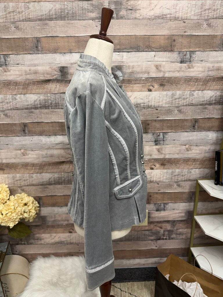 White House Black Market Grey Velvet Blazer