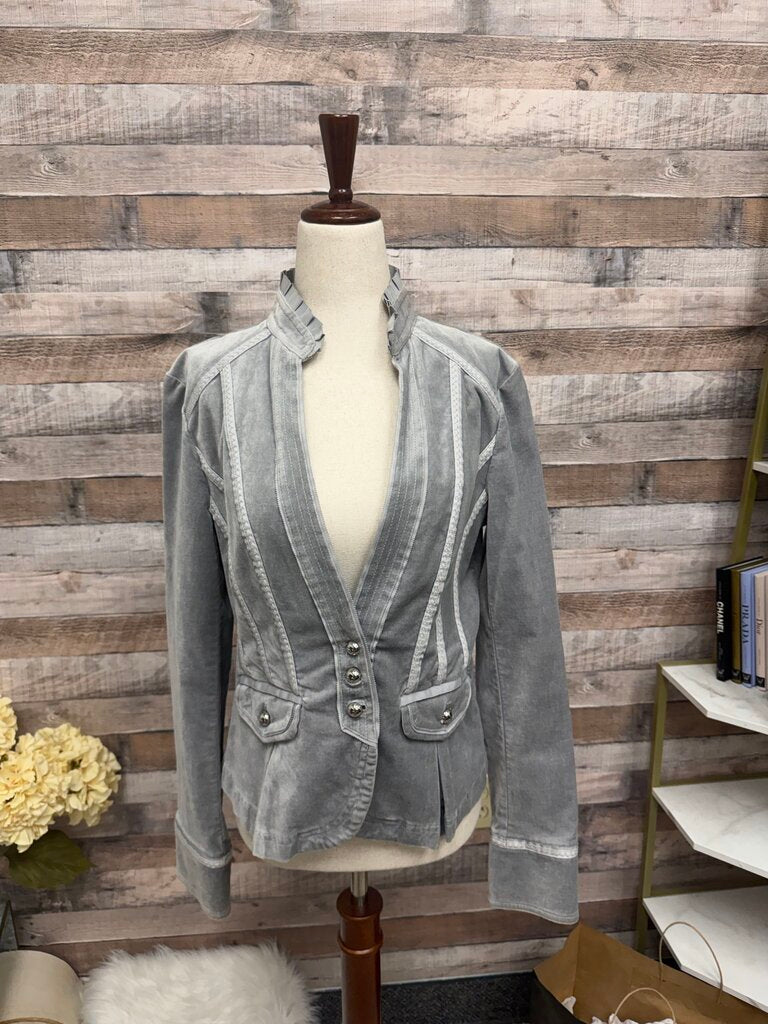 White House Black Market Grey Velvet Blazer