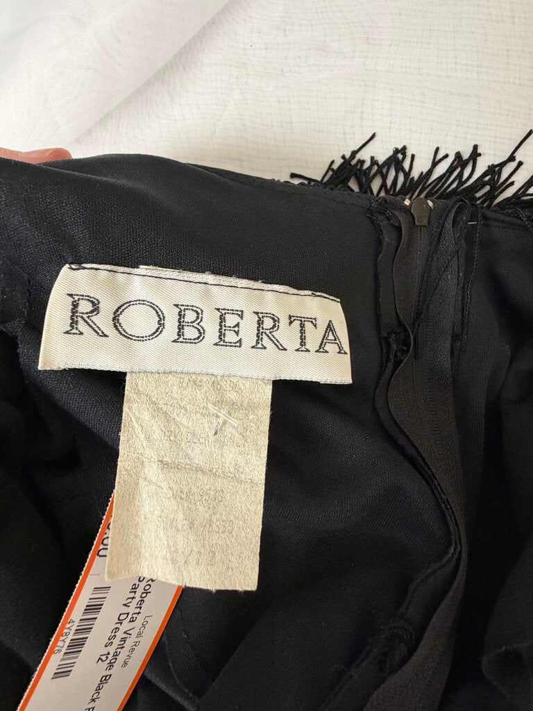 Roberta Vintage Black Fringe Party Dress