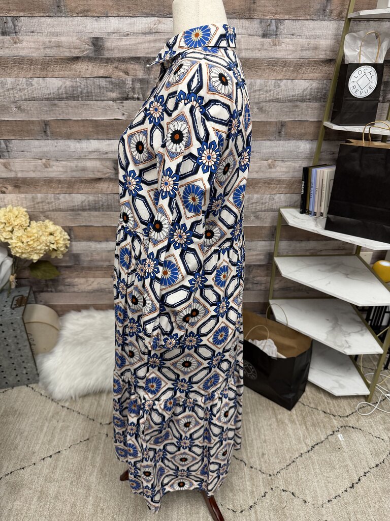 Maeve Geometric Floralm Print Shirt Dress