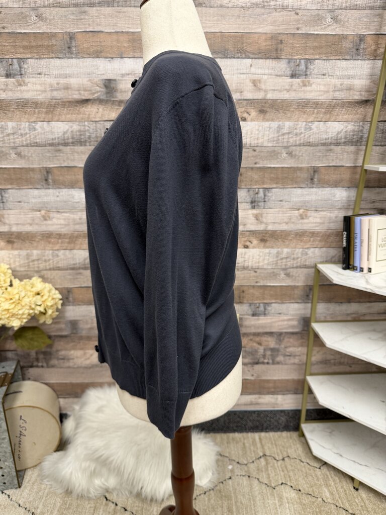 LOFT Navy Long Sleeve Button Front Cardigan