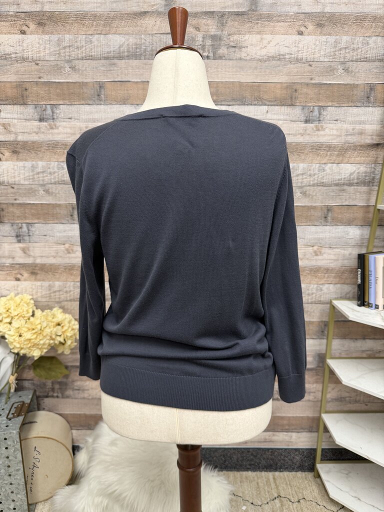 LOFT Navy Long Sleeve Button Front Cardigan