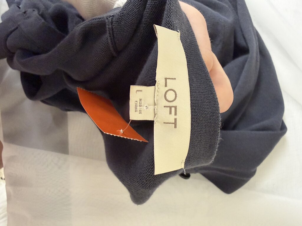 LOFT Navy Long Sleeve Button Front Cardigan