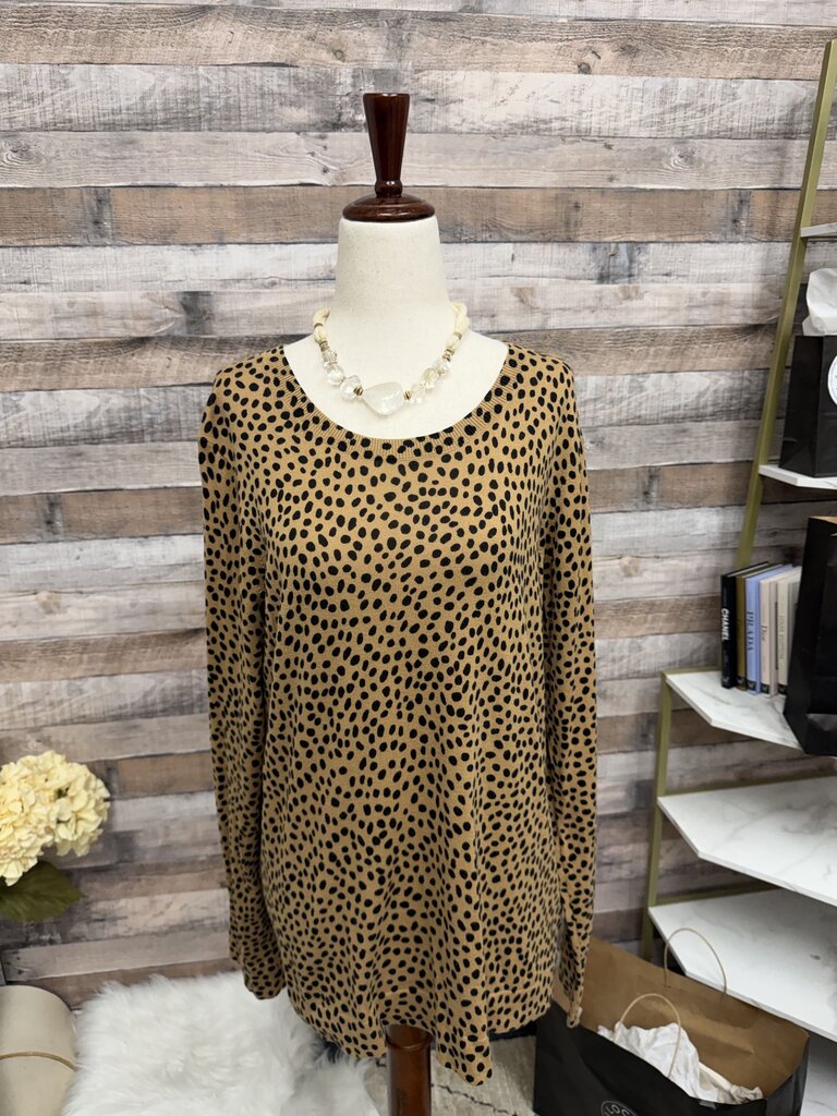 J.Crew Brown & Black Leopard Print Crewneck Sweater