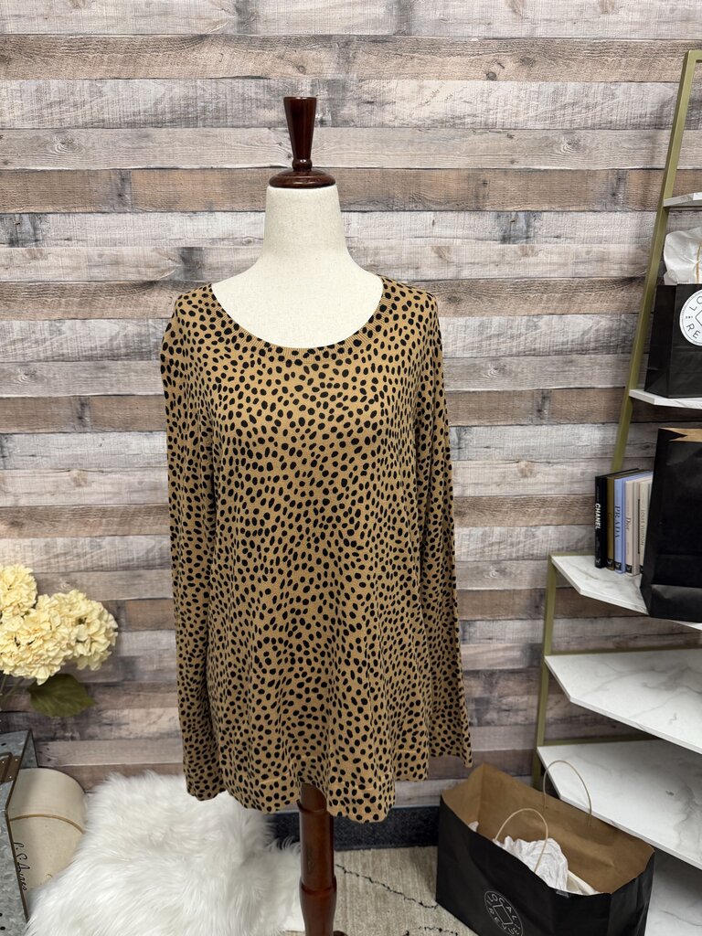 J.Crew Brown & Black Leopard Print Crewneck Sweater