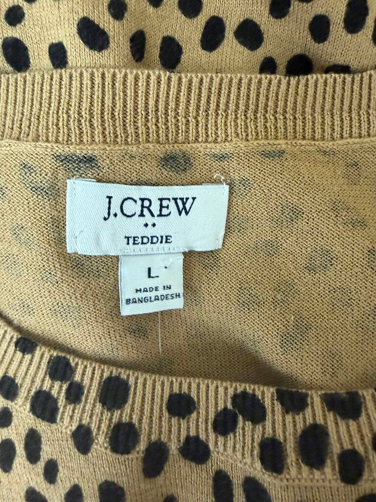 J.Crew Brown & Black Leopard Print Crewneck Sweater