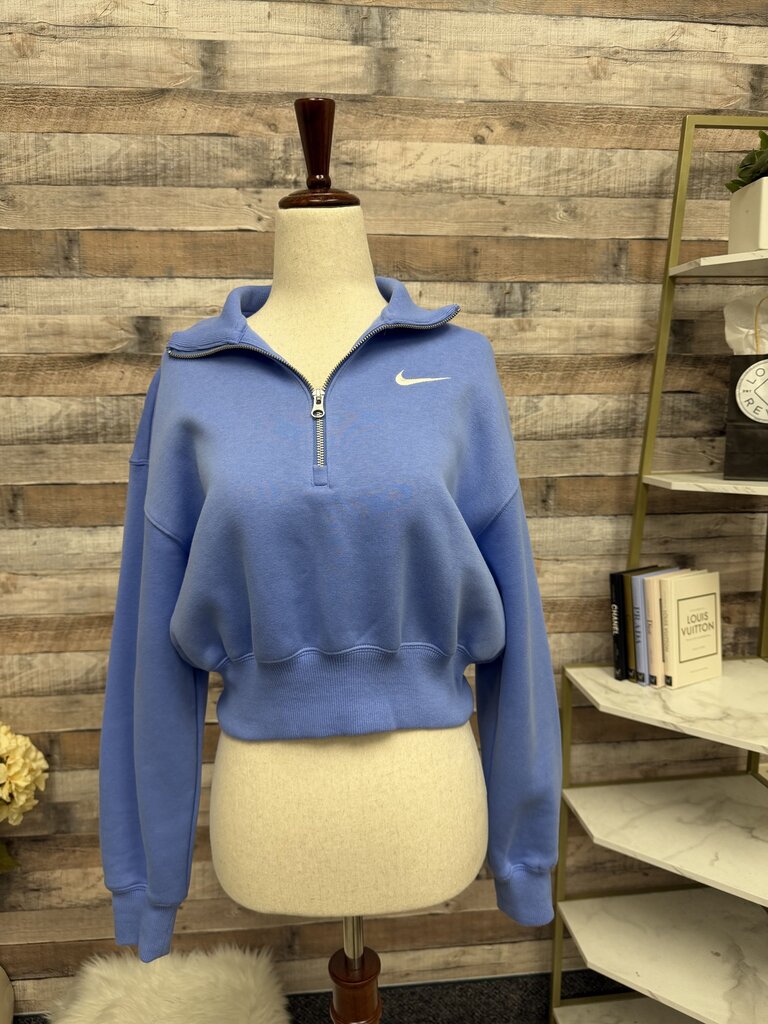 NWT Blue Nike Cropped Quarter Zip