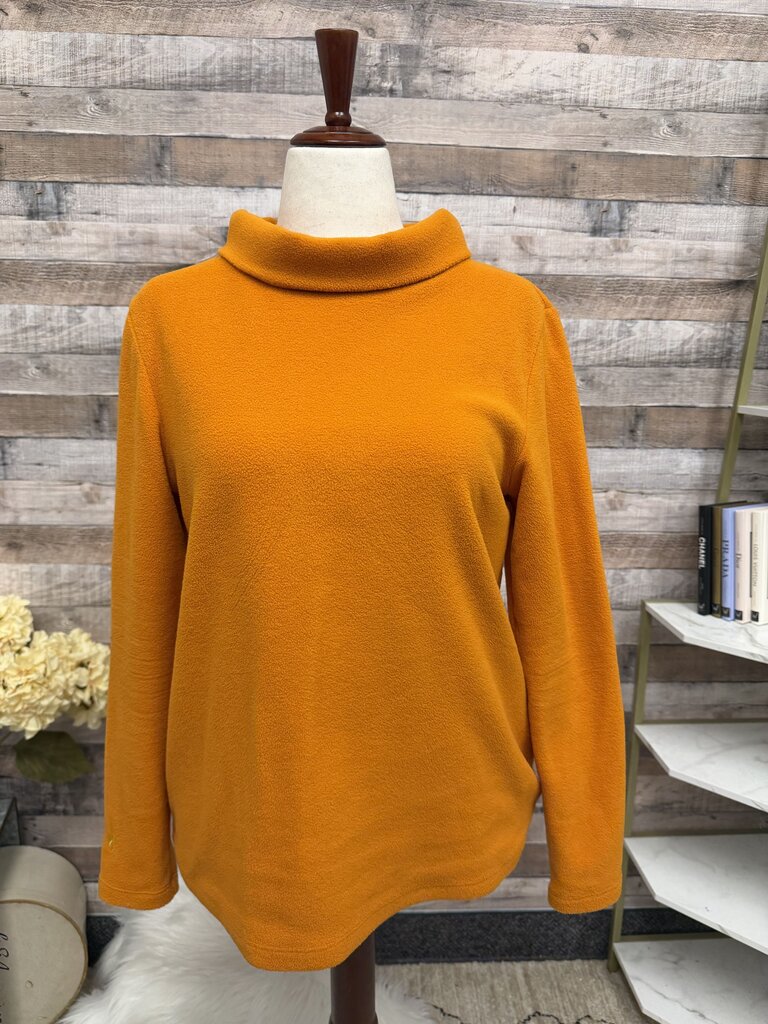Dudley Stephens Orange Fleece Turtleneck Sweater