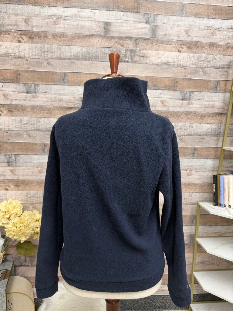 Dudley Stephens Navy Fleece Turtleneck Pullover Sweater
