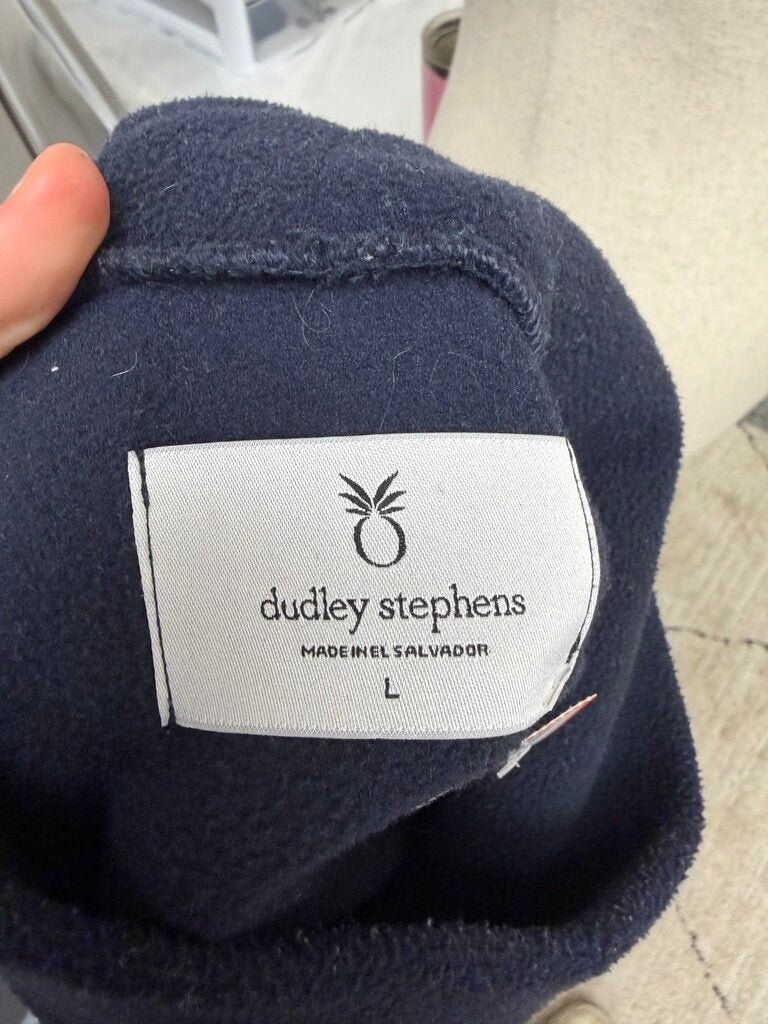 Dudley Stephens Navy Fleece Turtleneck Pullover Sweater