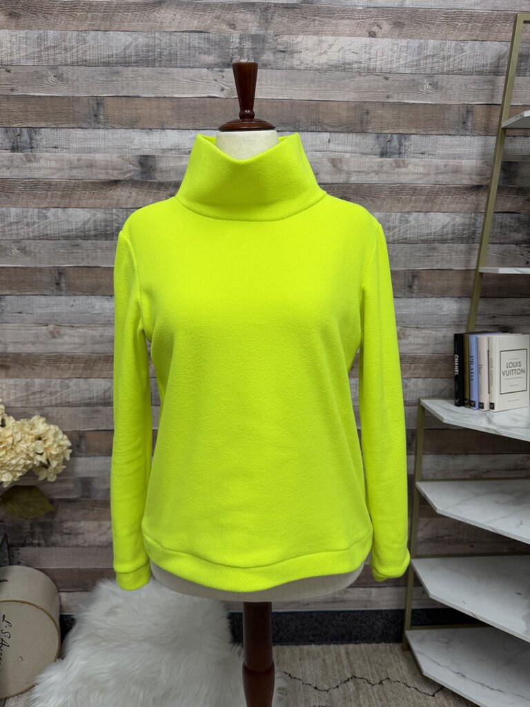 Dudley Stephens Neon Yellow Fleece Turtleneck Pullover