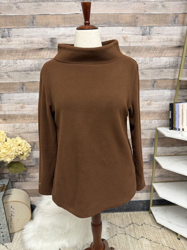 Dudley Stephens Dark Brown Fleece Turtleneck Pullover