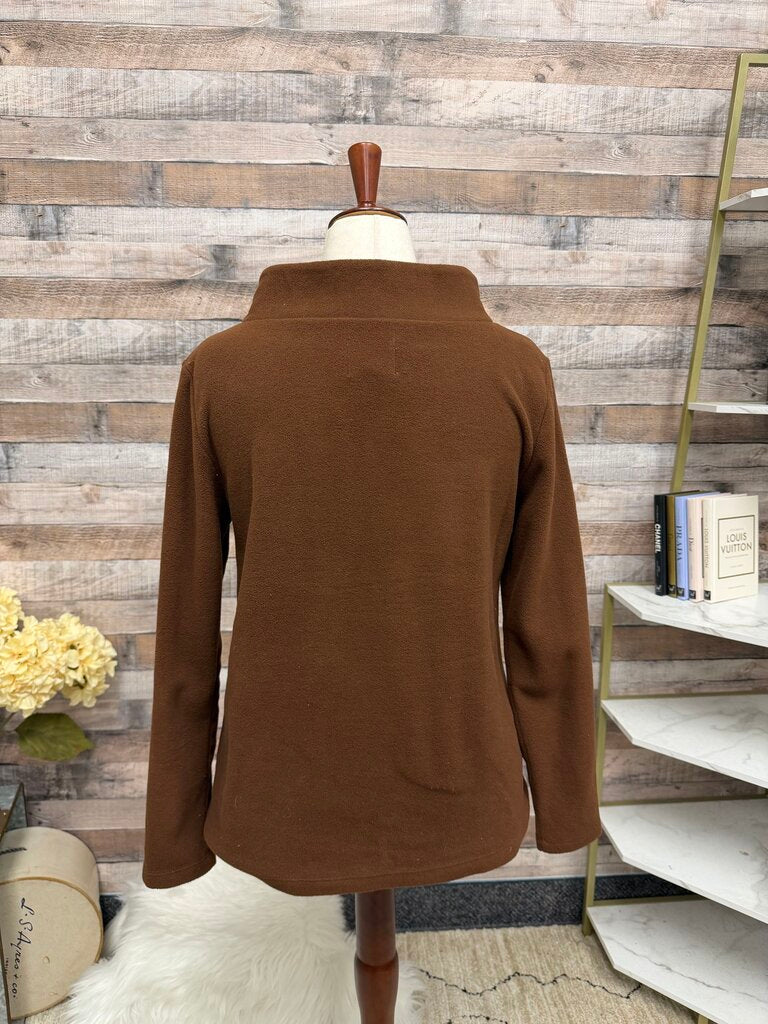 Dudley Stephens Dark Brown Fleece Turtleneck Pullover
