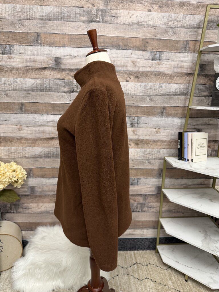 Dudley Stephens Dark Brown Fleece Turtleneck Pullover