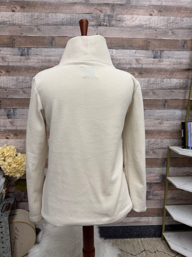 Dudley Stephens Cream Fleece Turtleneck Pullover