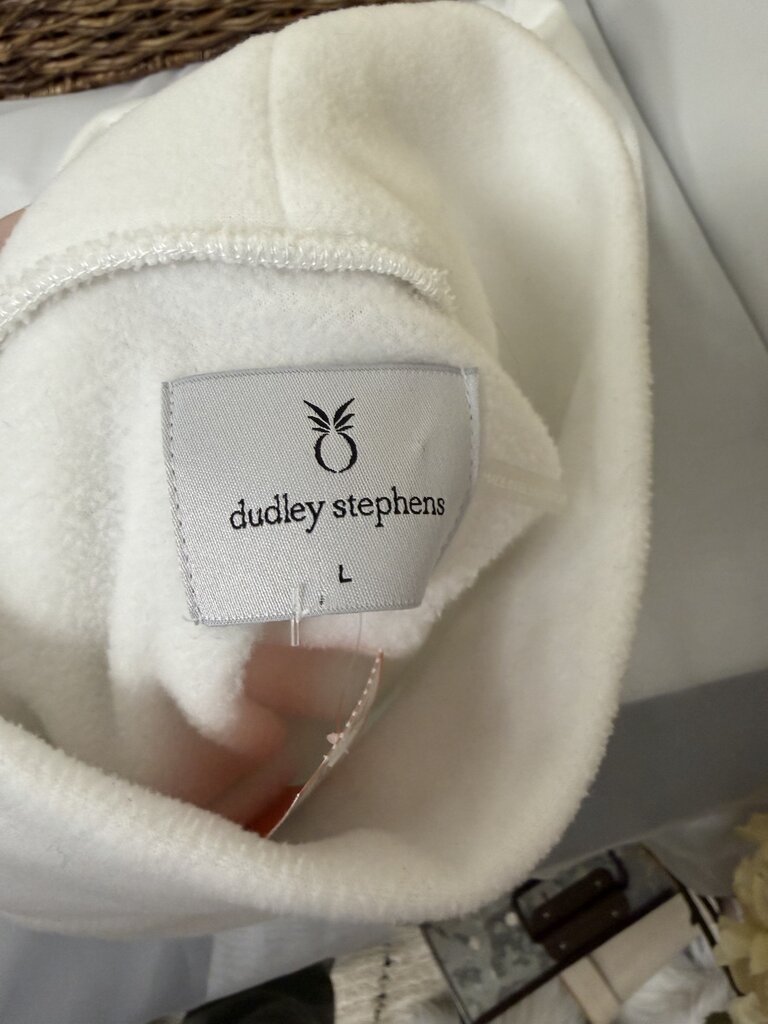 Dudley Stephens White Fleece Turtleneck Pullover