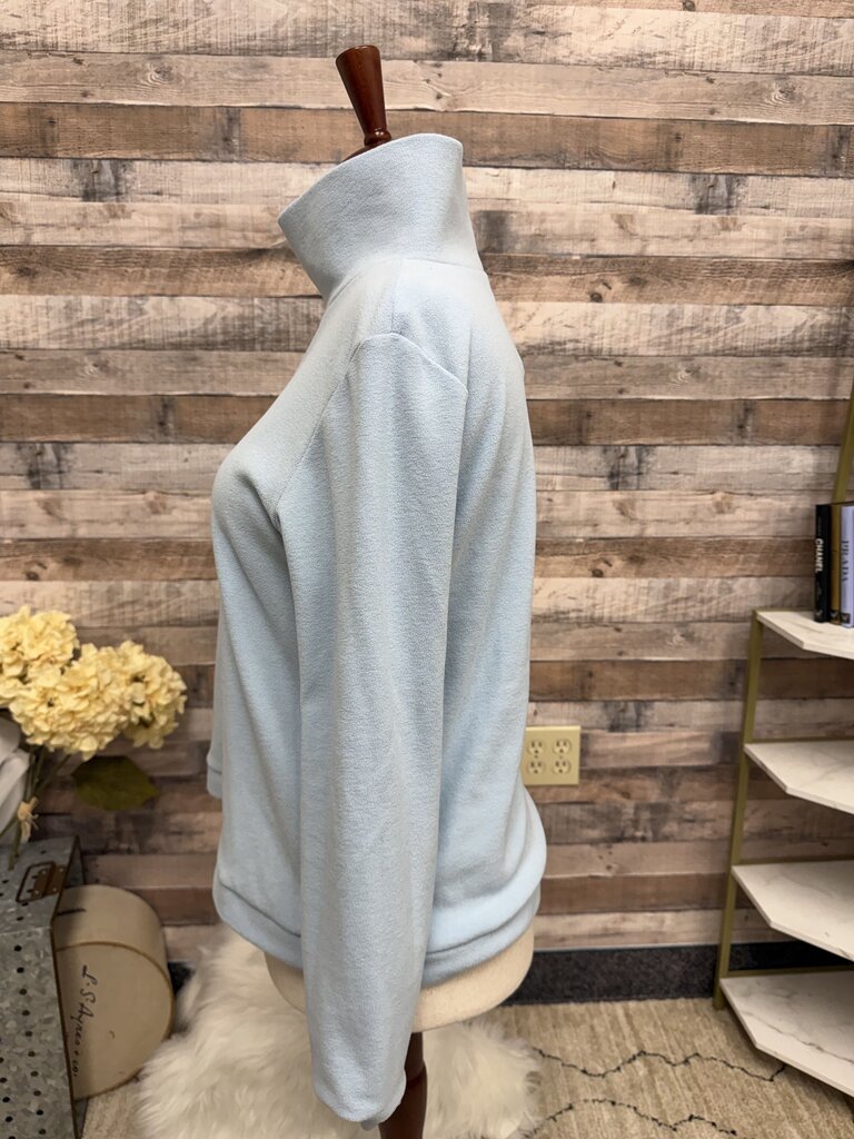 Dudley Stephens Light Blue Fleece Turtleneck Sweater