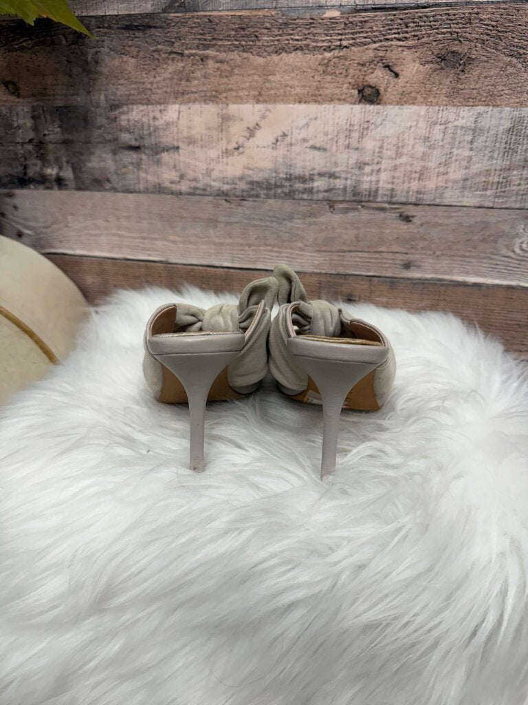 AD & Daughters Blush Pink & Beige Suede Bow Heels