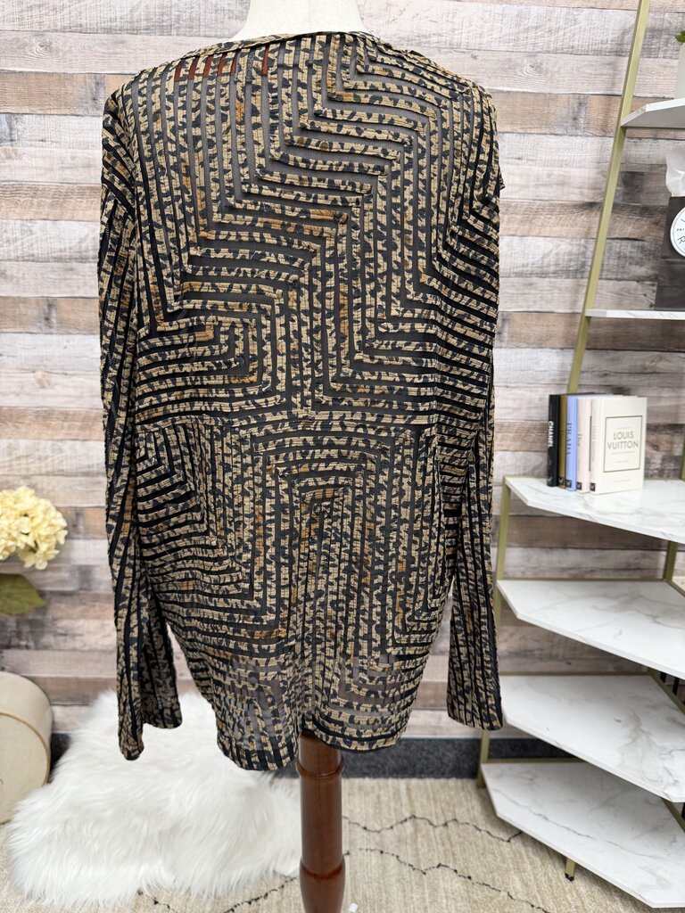 Chico's Ribbed Leopard Print Cardigan Jacket