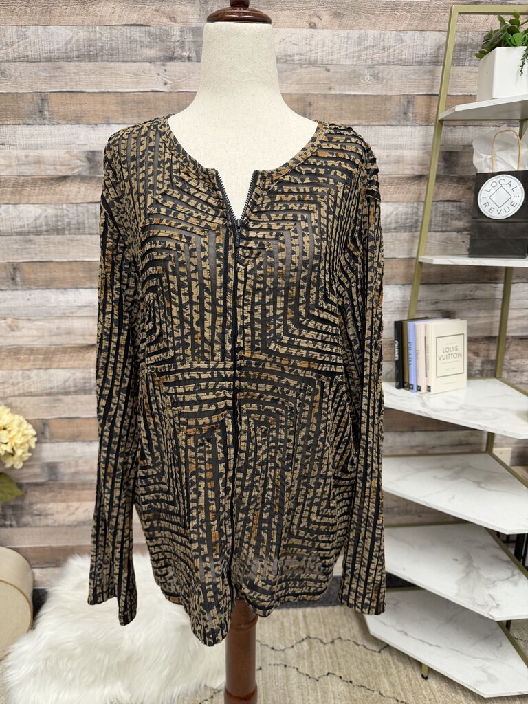 Chico's Ribbed Leopard Print Cardigan Jacket