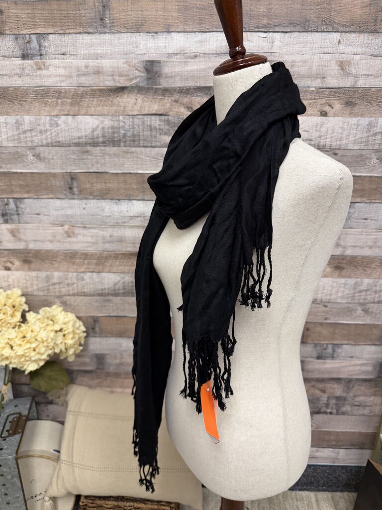 Mademoiselle Black With Fringe Scarf Mademoiselle Black N/A women UNCATEGORIZED