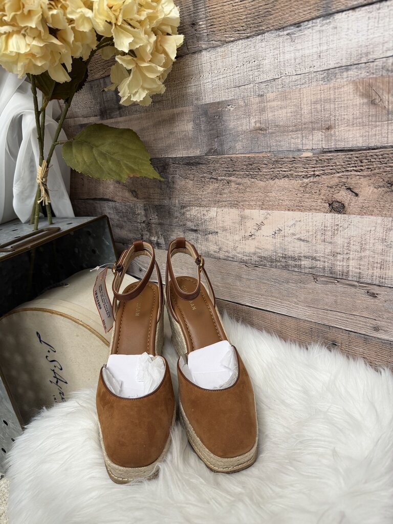 NWB Cole Haan Kyra Rust Suede Wedge Espadrille