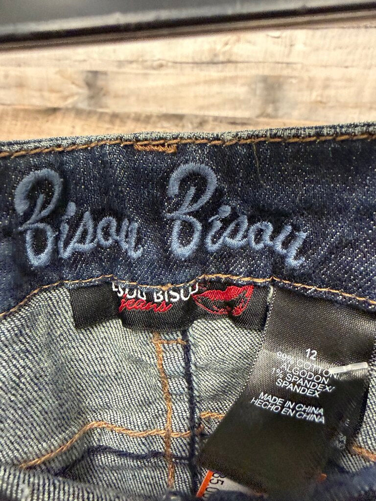 Bisou Bisou Sparkle Pocket Detail Navy Jeans