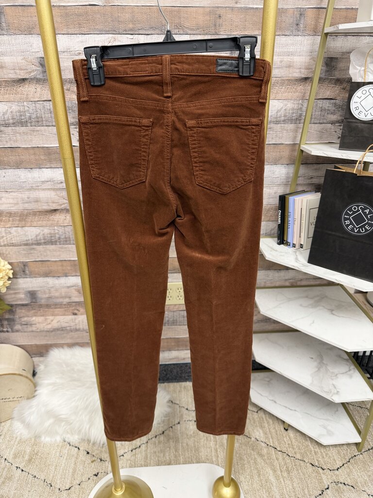 AG High rise straight leg brown courdury