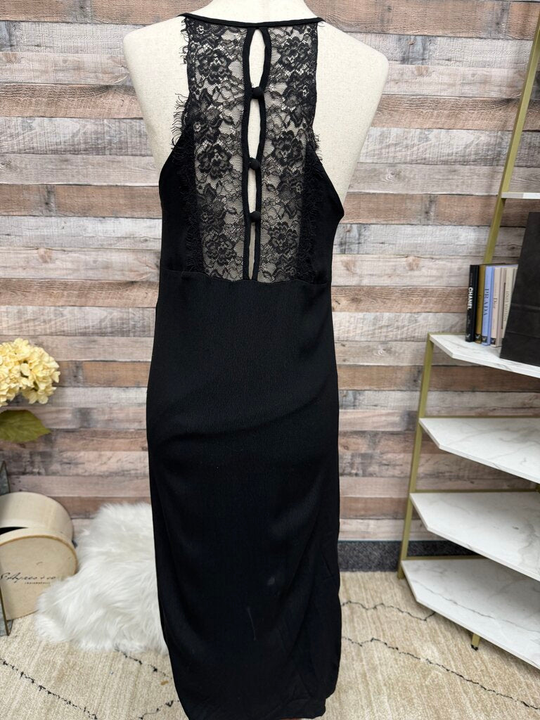 Chelsea 28 black slip dress with lace