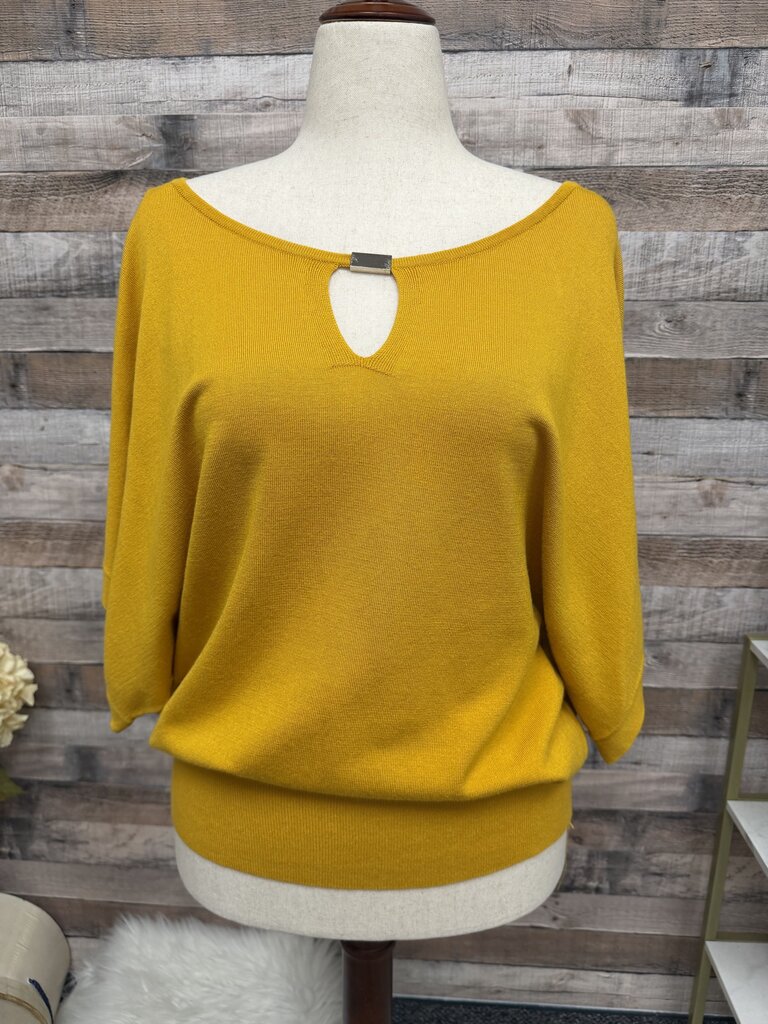 Joseph A Mustard Yellow Short Sleeve Pullover