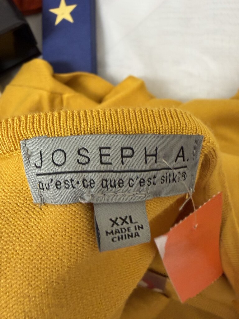 Joseph A Mustard Yellow Short Sleeve Pullover