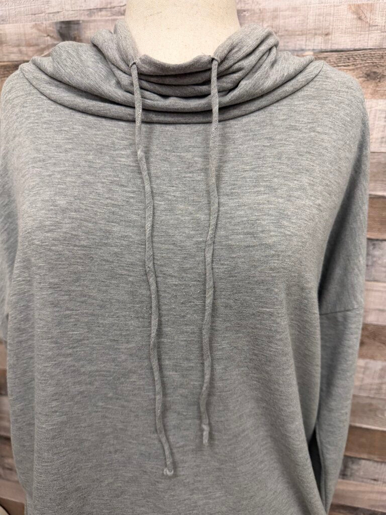 Peck & Peck Grey Cowl Neck Pullover Sweatshirt