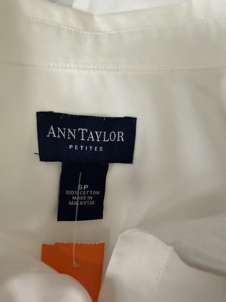 Ann Taylor White Sleeveless Button Down