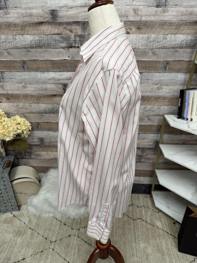 Brooks Brothers Non Iron Red & White Stripe Long Sleeve